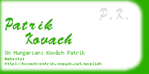 patrik kovach business card