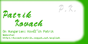 patrik kovach business card